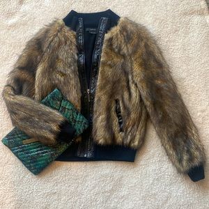 Vertigo faux fur bomber jacket